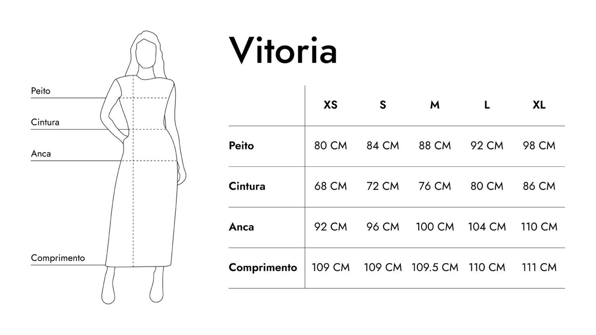 Guia de tamanhos de Vitoria